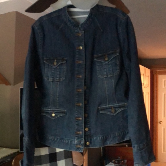 Women’s Large Denver Hayes Dark wash Denim Jean Jacket. - Picture 2 of 4